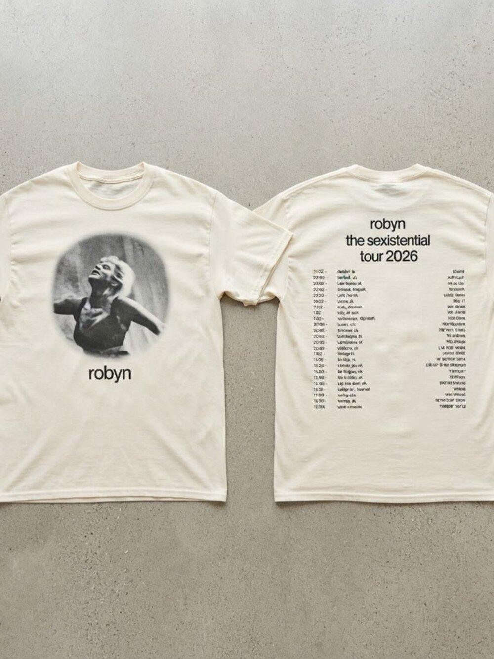 Robyn The Sexistential Tour 2026 Off-White T-Shirt S-4XL